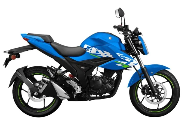 Imagen de la Suzuki Gixxer 150 FI, una motocicleta deportiva con un diseño moderno y aerodinámico.